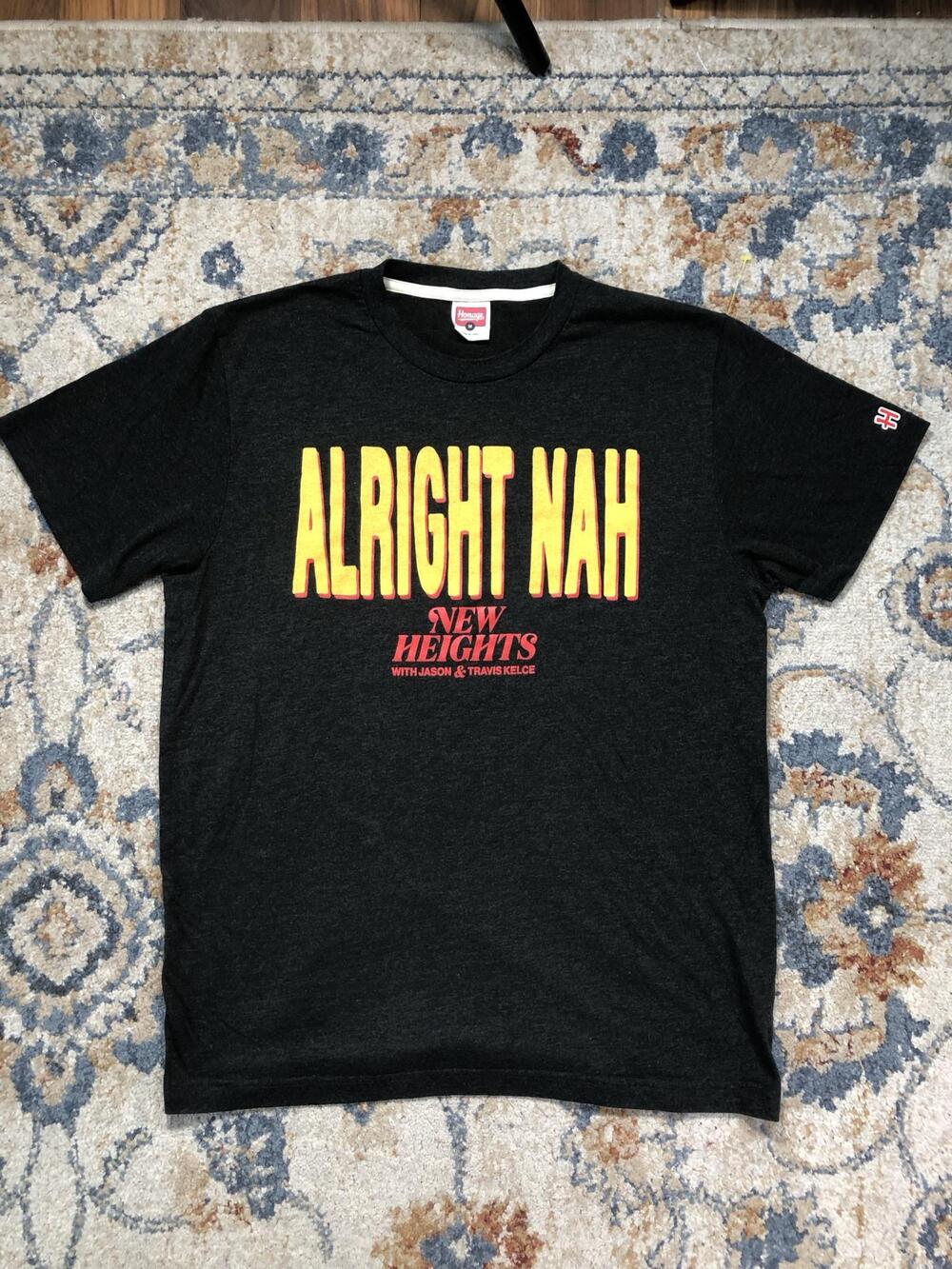 Homage New Heights Shirt Mens Medium Black Short Sleeve Alright Nah Graphic Tee